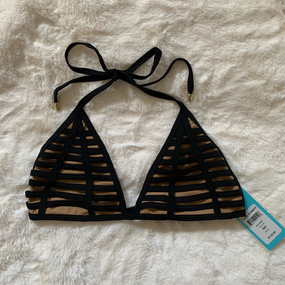 Beach Bunny Hard Summer Black Bikini Top